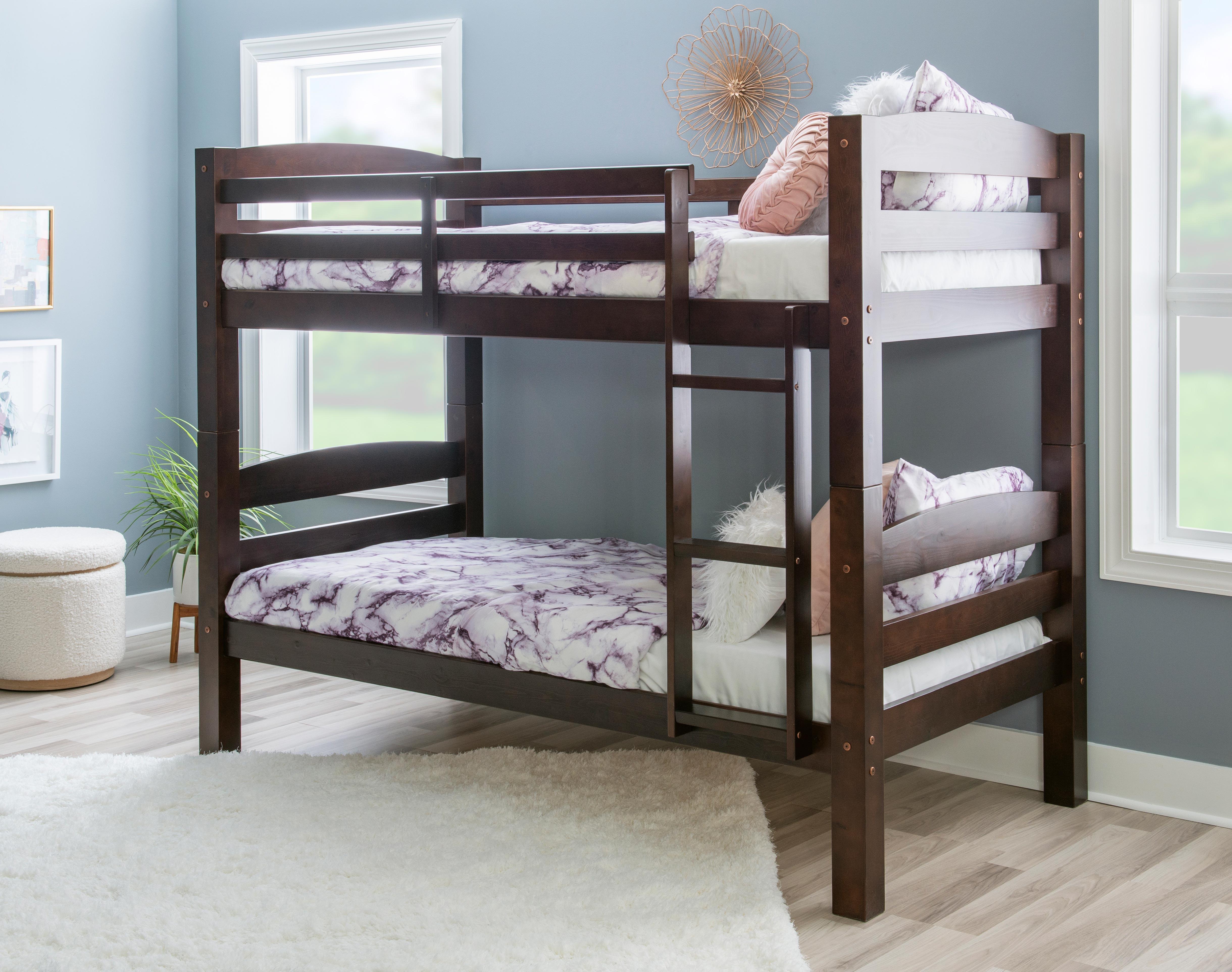 Rent to Own Linon Home Decor Levi Espresso Twin over Twin Bunk Bed at